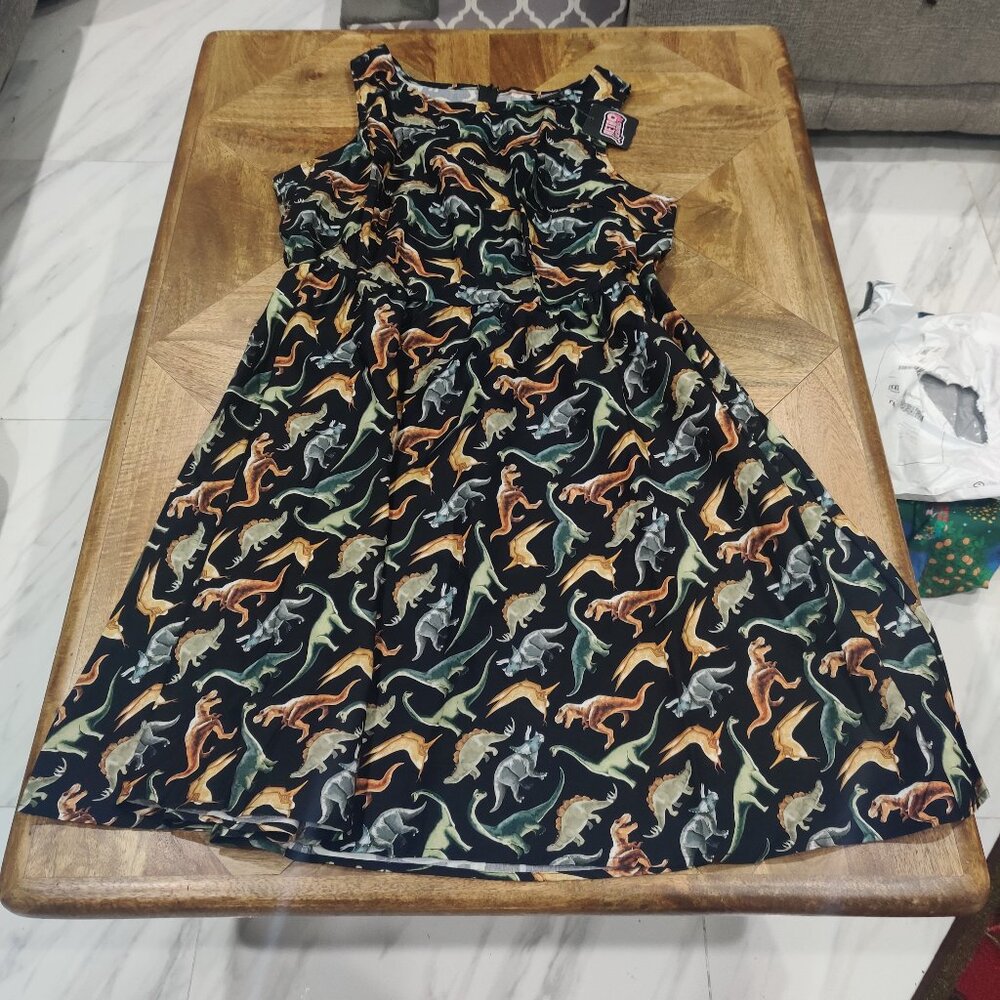 Unique Vintage Retrolicious dinosaur dress size 2x New